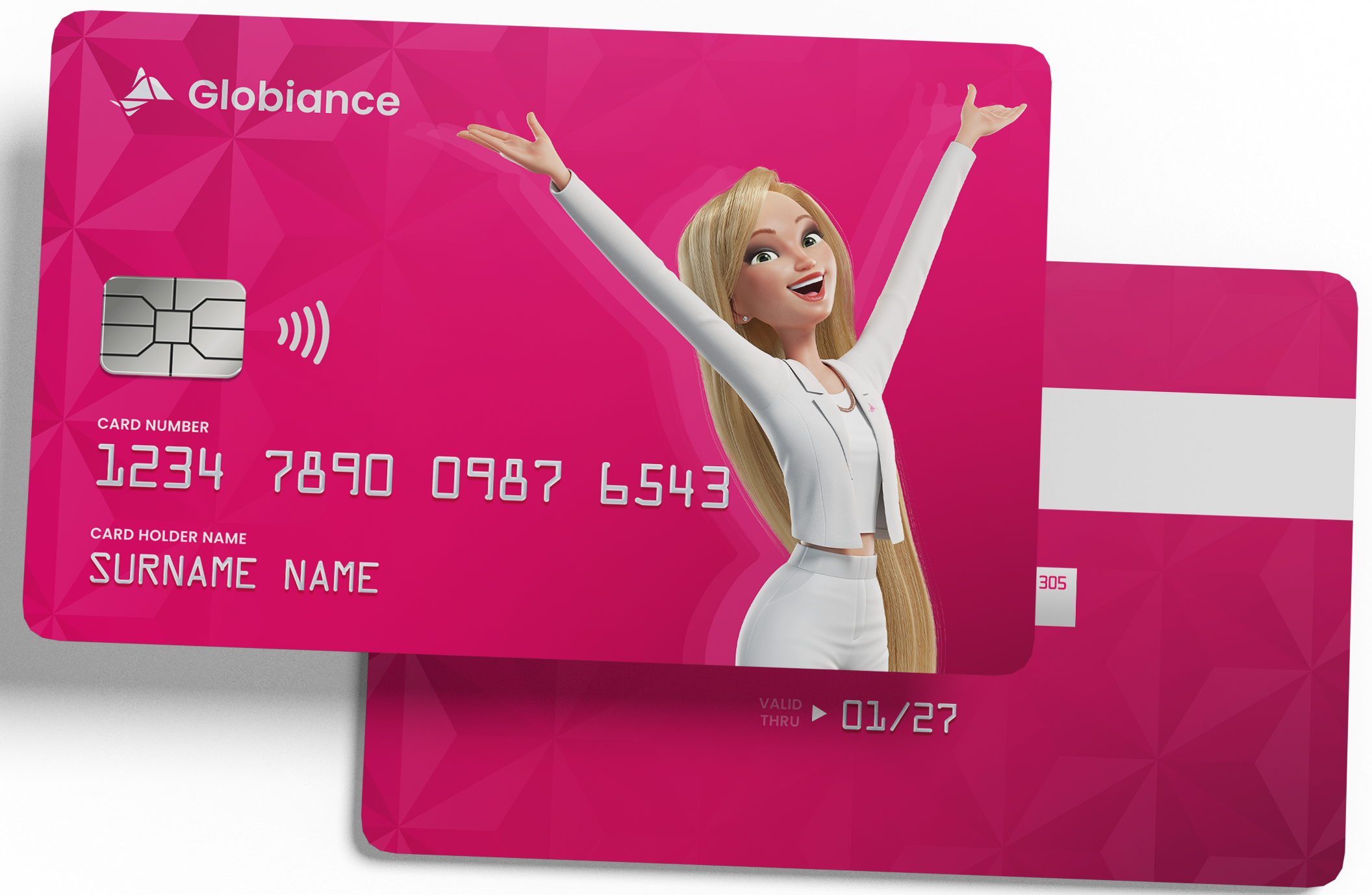 Pink Plastic Card